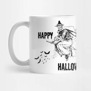 Happy Halloween, witch on a broom Mug